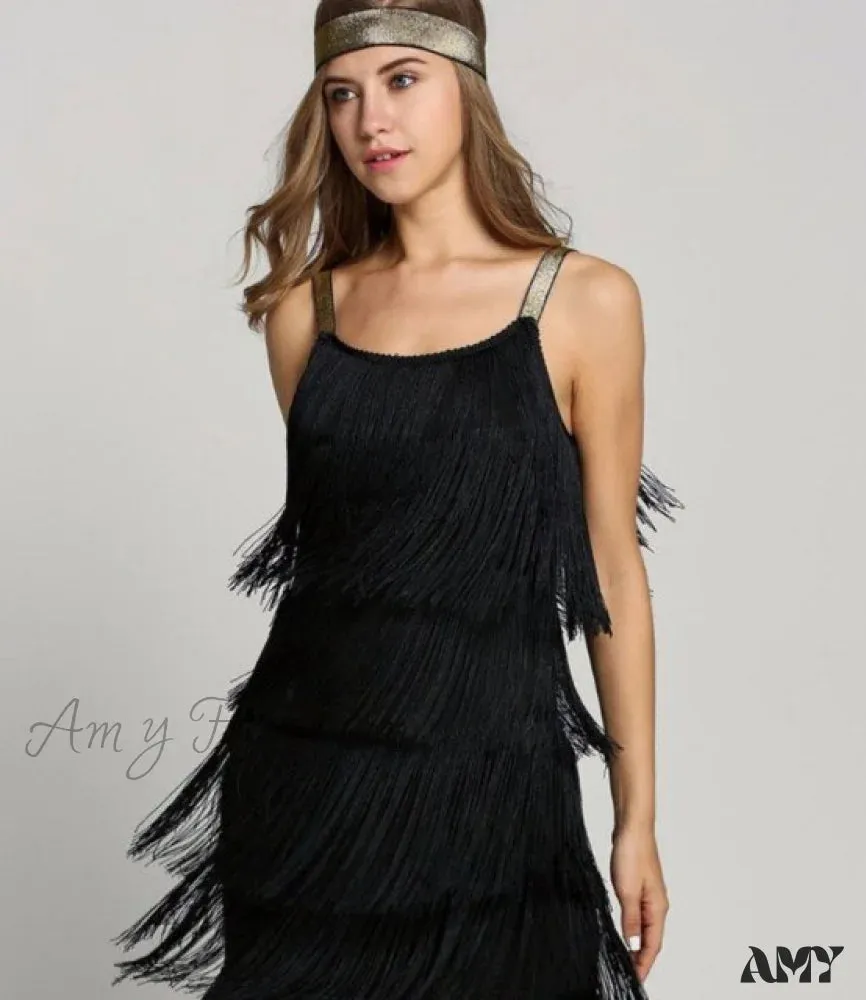 Amy Fashion - Vintage Gatsby Sequin Party Slip Sexy Dress