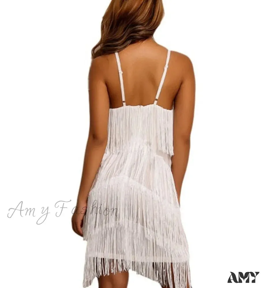 Amy Fashion - Vintage Gatsby Sequin Party Slip Sexy Dress
