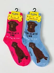 Blue Chocolate Lab Socks