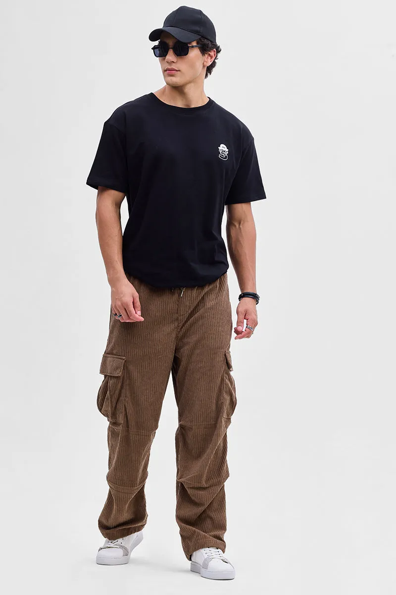 Brown Corduroy Baggy Fit Cargo