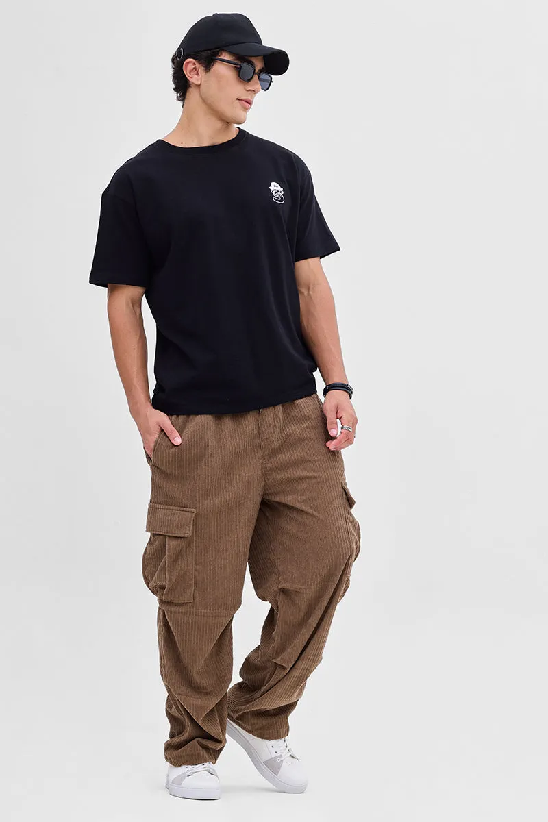 Brown Corduroy Baggy Fit Cargo