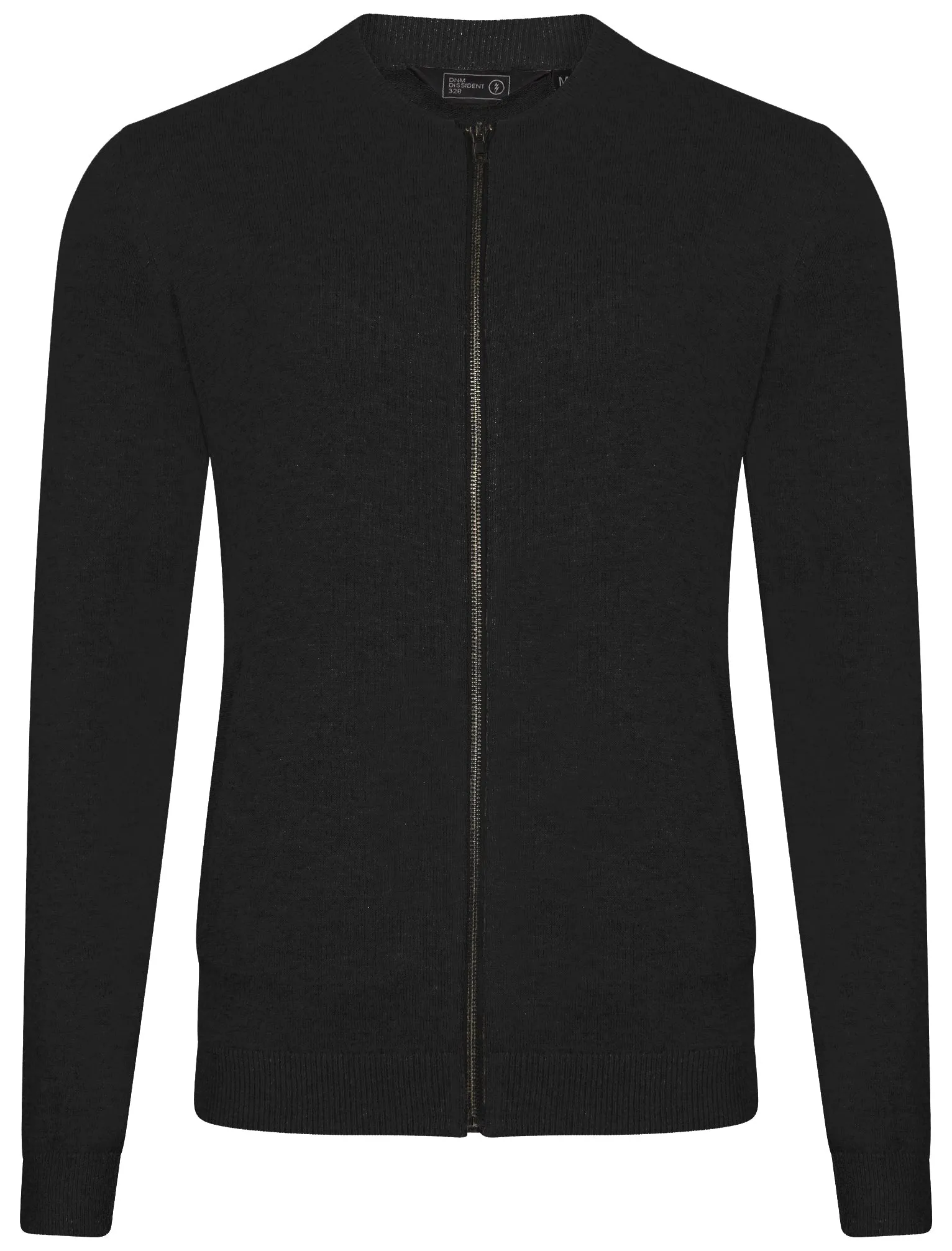 Clipper Zip Through Baseball Cardigan in Black - Dissident