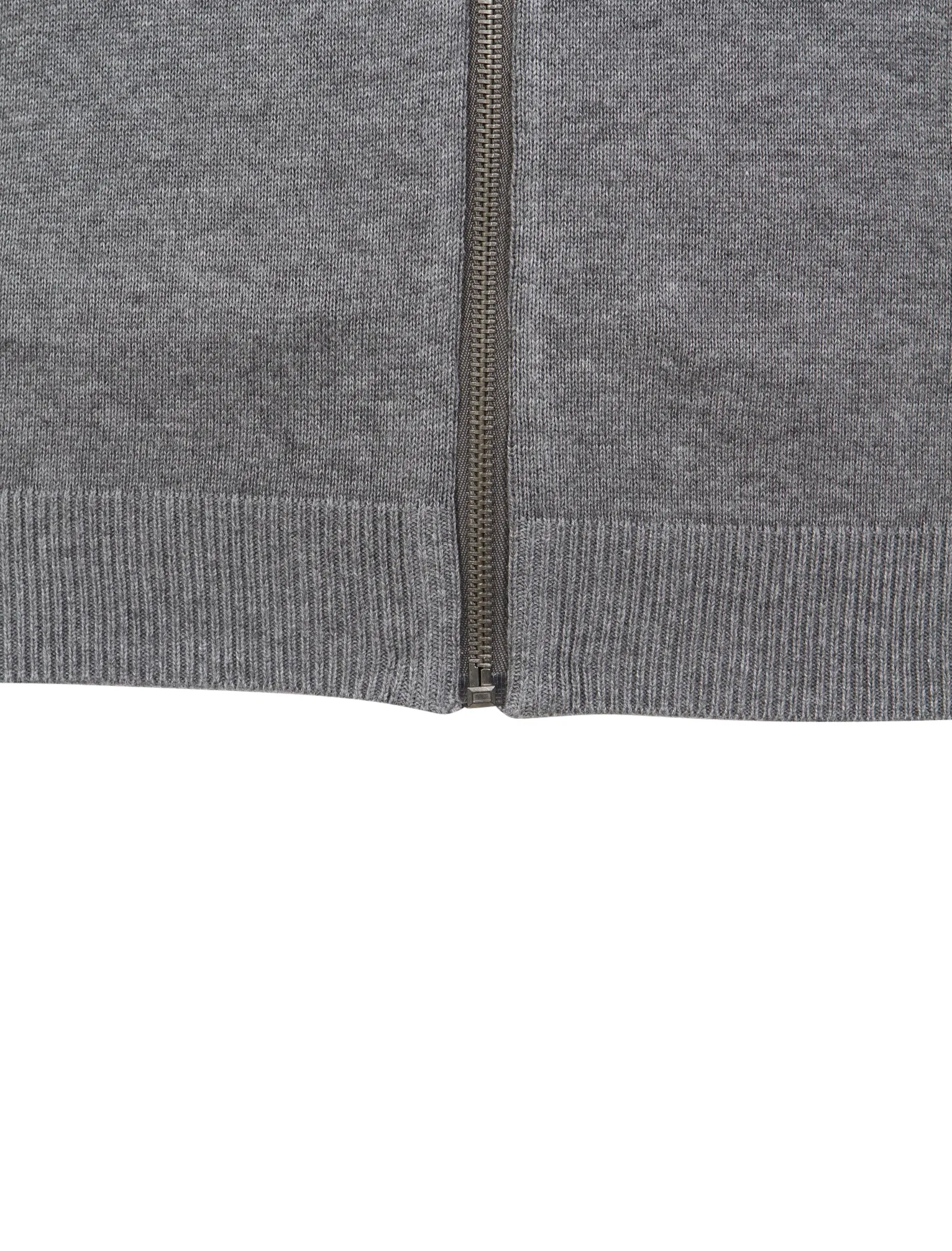 Clipper Zip Through Baseball Cardigan in Mid Grey Marl - Dissident