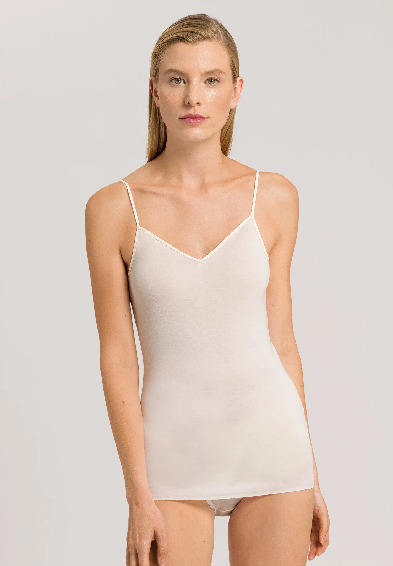 Cotton Seamless Cotton V-Neck Camisole | Pale Cream 71601-116