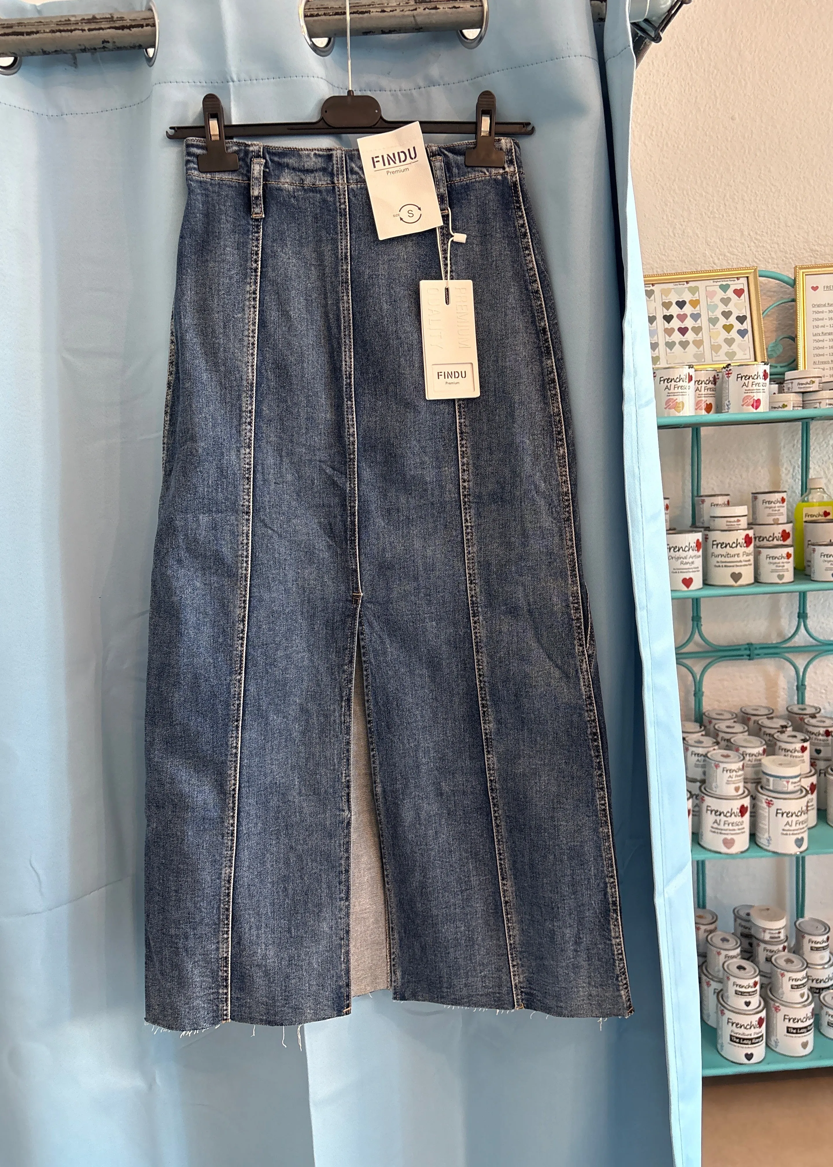 Dark denim skirt