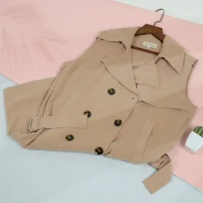Double-Breasted Trench Vest Coat