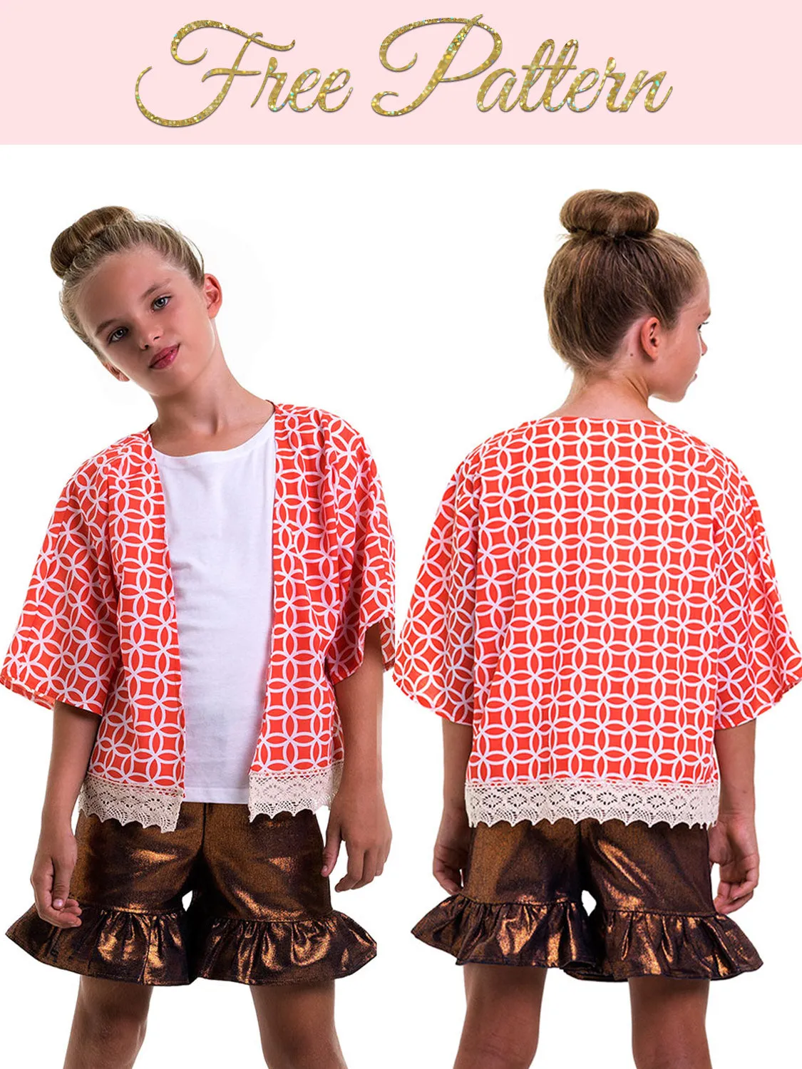 Free Sewing Pattern - Girls Kimono Jacket Pattern F1404-L