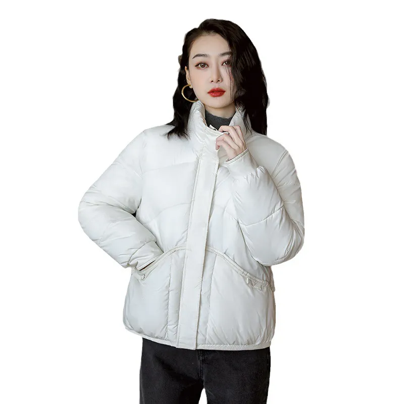Lightweight Cropped Stand-Up Collar Windproof Puffer Jacket