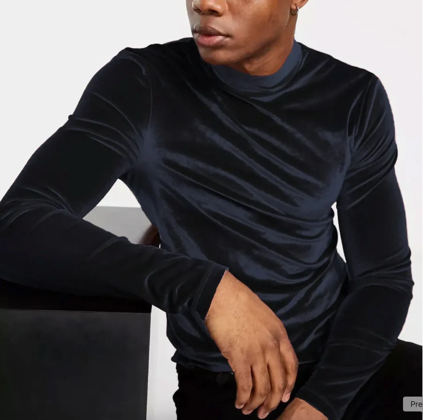 Mens Top Sexy Long-sleeved T-shirt Gold Velvet High Collar Warm Joker Top Breathable Fashion Shirt for Men