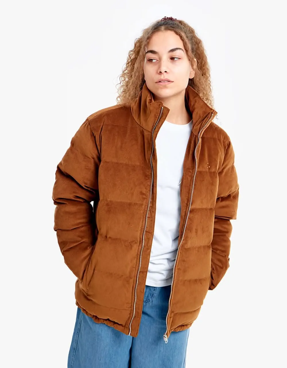 Route One Corduroy Puffer Jacket - Caramel