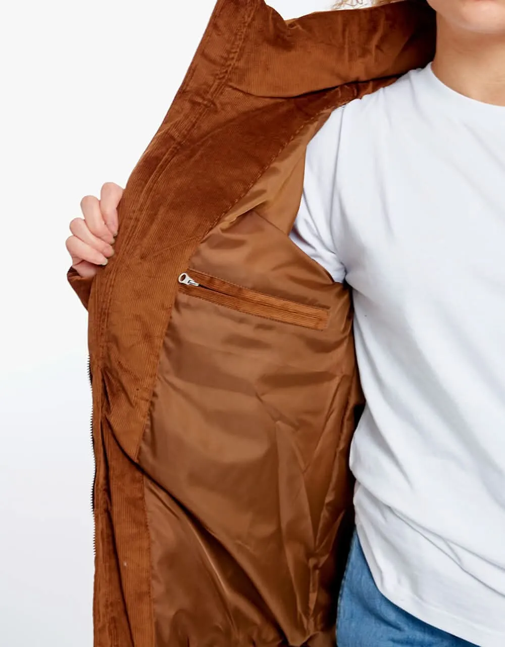 Route One Corduroy Puffer Jacket - Caramel