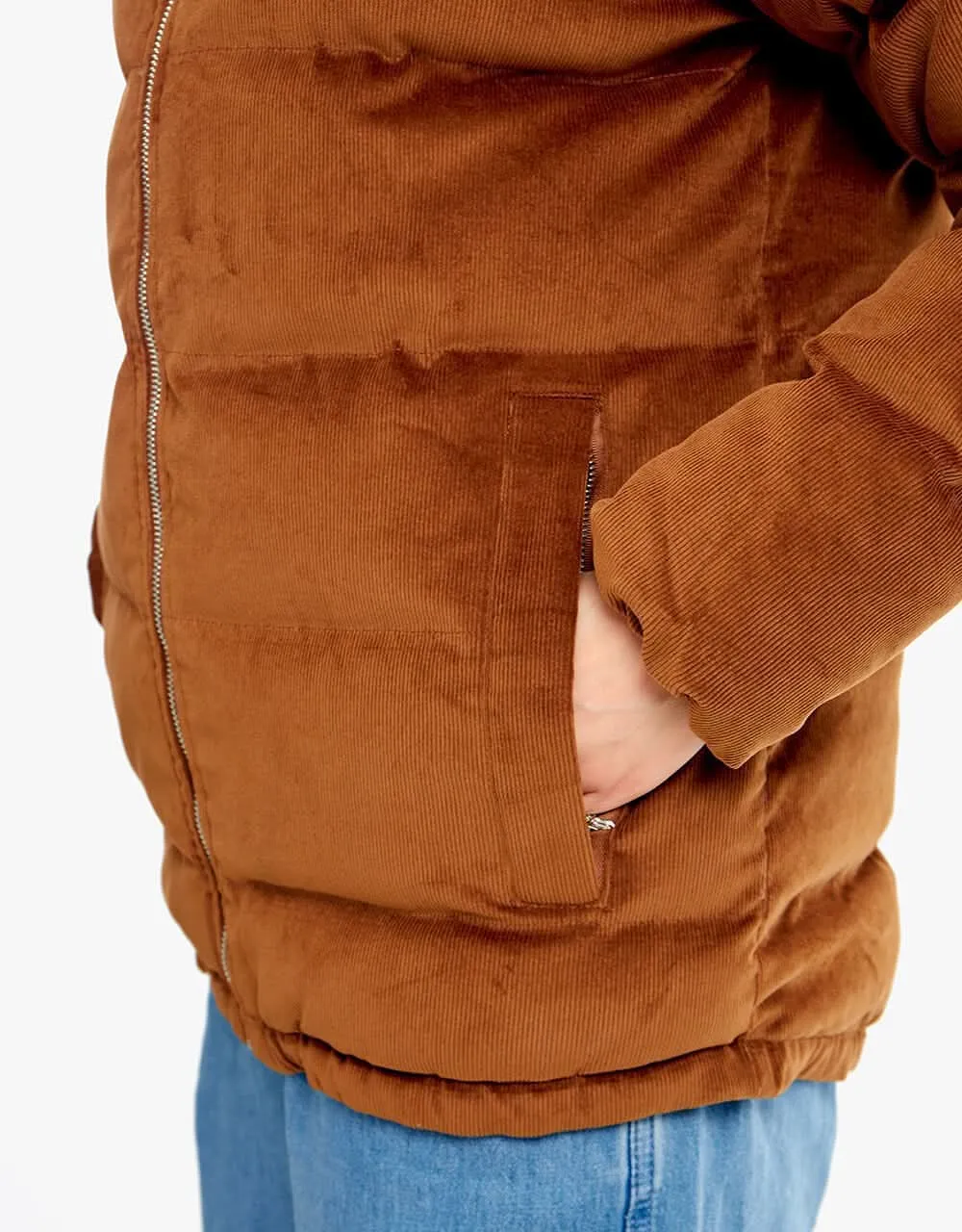 Route One Corduroy Puffer Jacket - Caramel