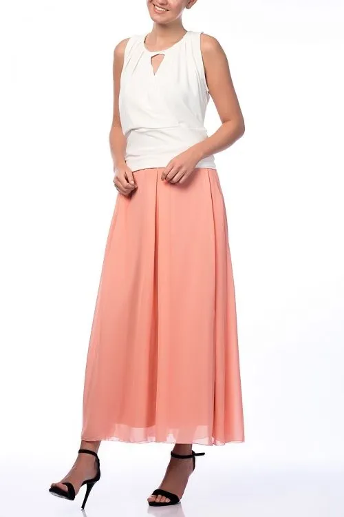 SNS Sense Salmon B.Size Pleated Chiffon Skirt - Lyon
