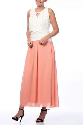 SNS Sense Salmon B.Size Pleated Chiffon Skirt - Lyon