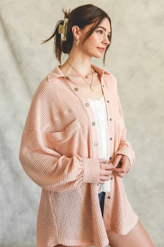 Soft Thermal Knit Shacket Top - Listicle
