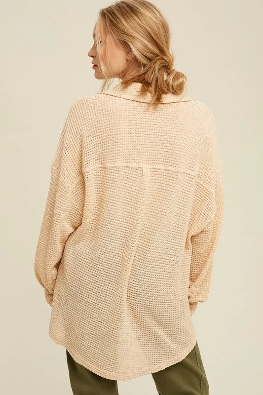 Soft Thermal Knit Shacket Top - Listicle