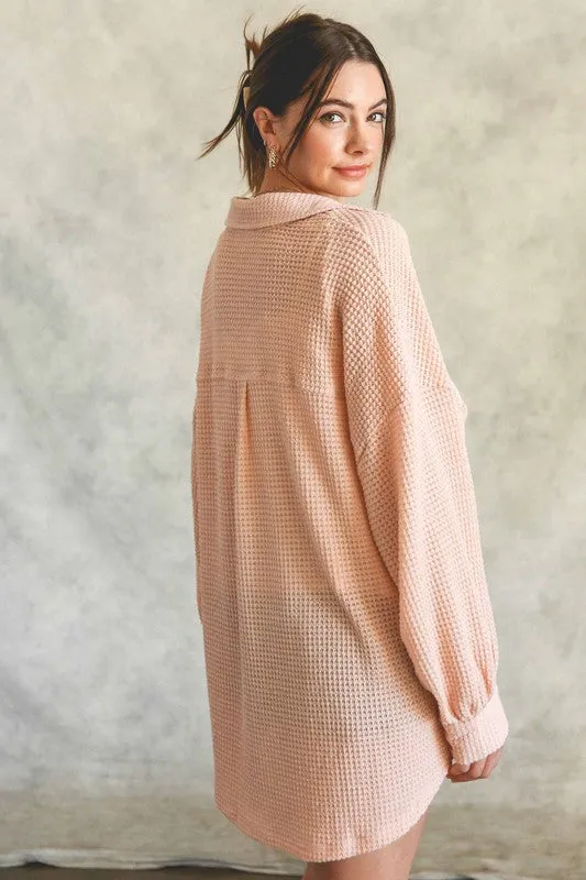 Soft Thermal Knit Shacket Top - Listicle