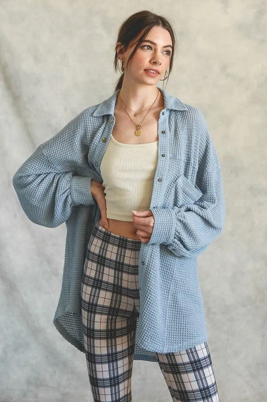 Soft Thermal Knit Shacket Top - Listicle