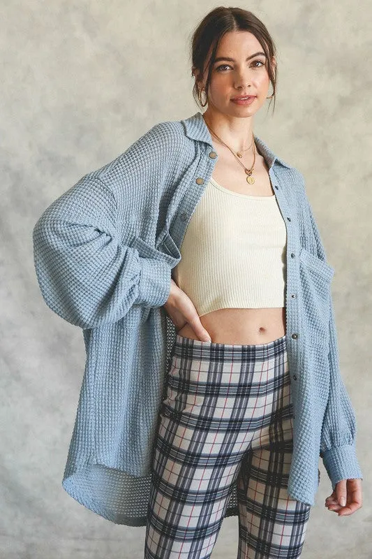 Soft Thermal Knit Shacket Top - Listicle