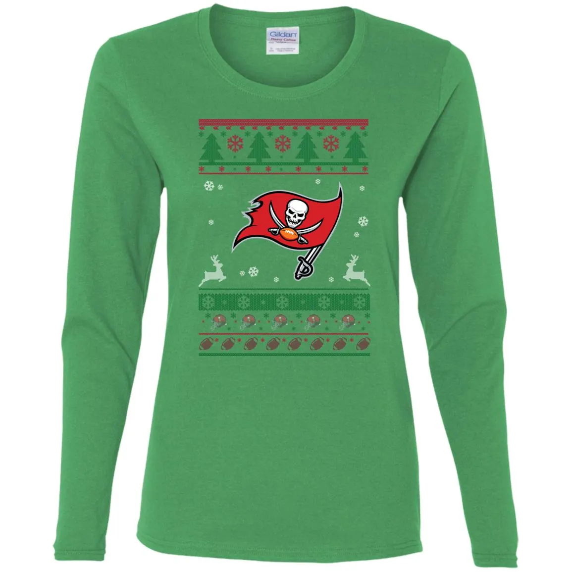 Tampa Bay Buccaneers Logo Football Teams Ugly Christmas Sweater Women Long Sleeve Shirt