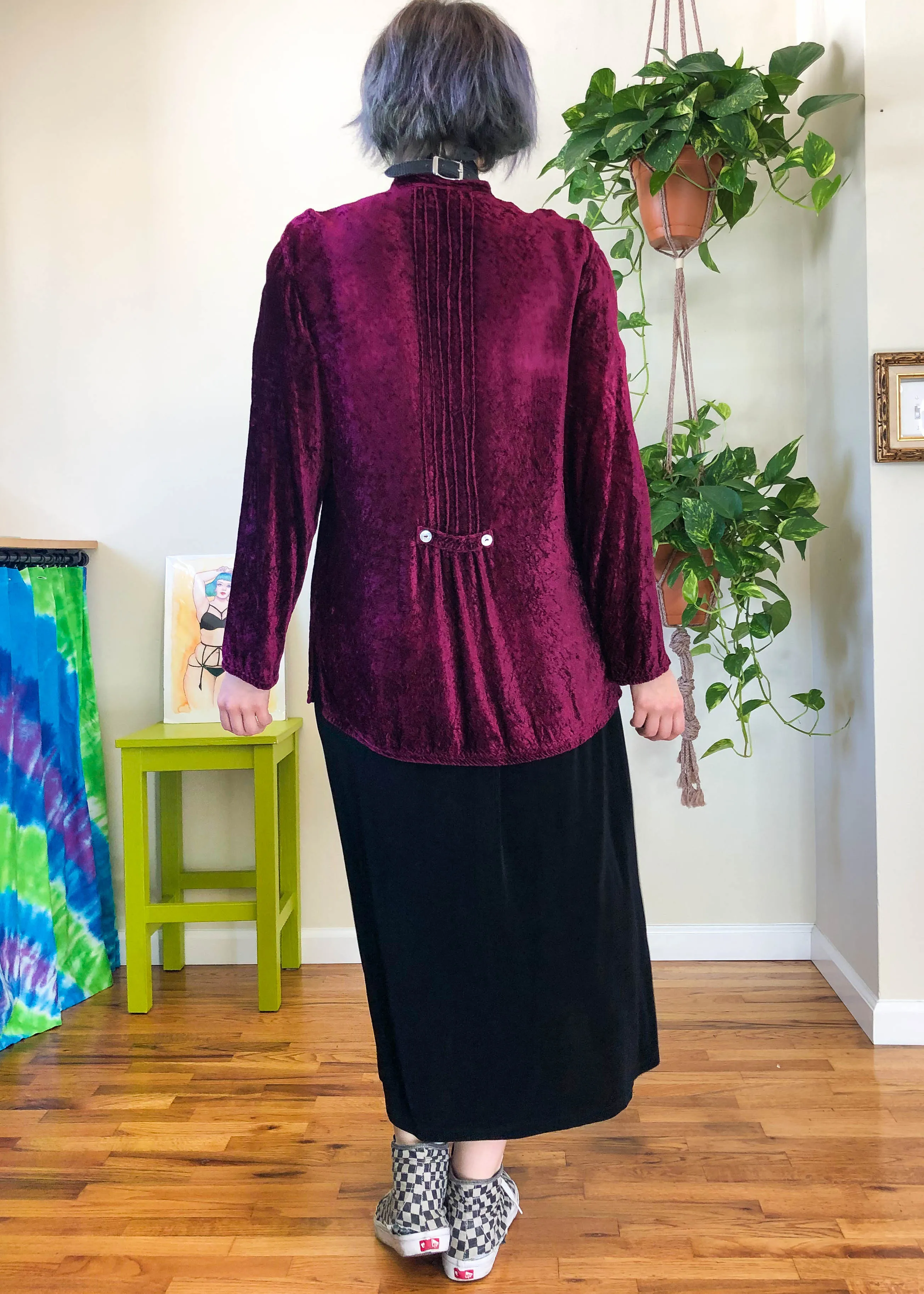 Vintage Raspberry Crushed Velvet Shacket - M/L/XL