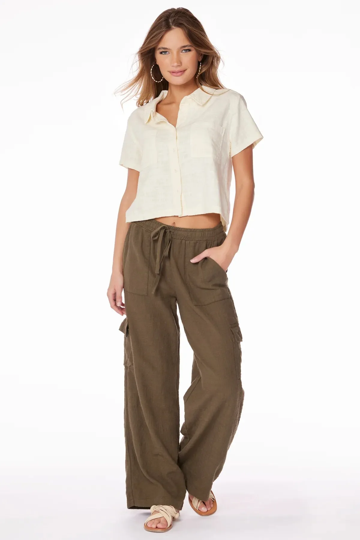 Wide Leg Cargo Pant in Troops