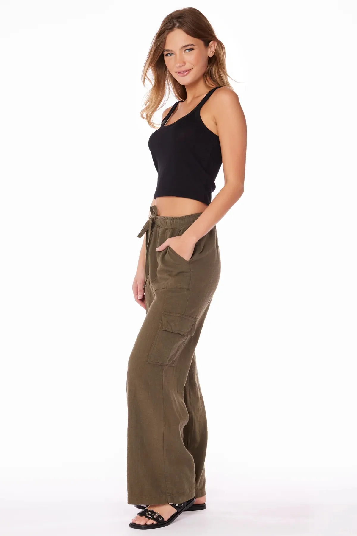 Wide Leg Cargo Pant in Troops