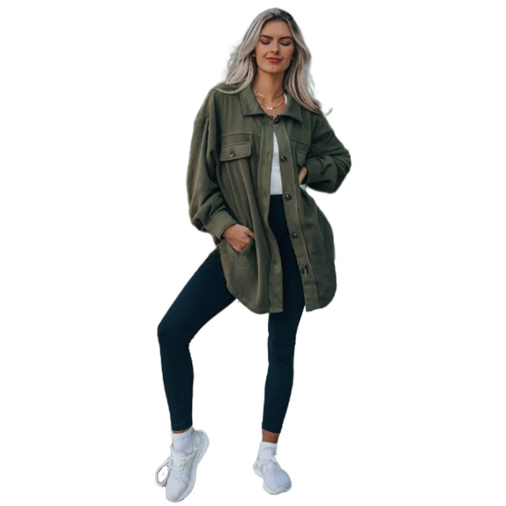 YESFASHION Women Fashion Long Sleeve Thermal Shirt Cardigan Coats